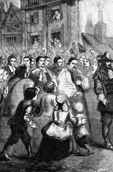 A procession of the seven bishops of the Church of England who were imprisoned and tried for seditious libel in 1688 for their opposition to the Second Declaration of Indulgence by James II of England, James II (14 October 1633 to 16 September 1701), England, digital reproduction of a historical original