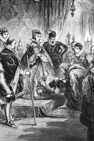 Osep Napea Vasiljevitch, the first Russian ambassador to England, was received at the court of Queen Mary in May 1555, digital reproduction of a historical model