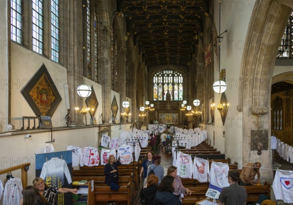 Knife Crime Awareness Week ‘Empty Shirts, Lost Childhoods' exhibition, Lord Mayor's Chapel, Bristol England, UK May 2025