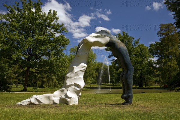 Work of art in the spa gardens of Bad Homburg vor der Höhe, Hesse, Germany, Europe