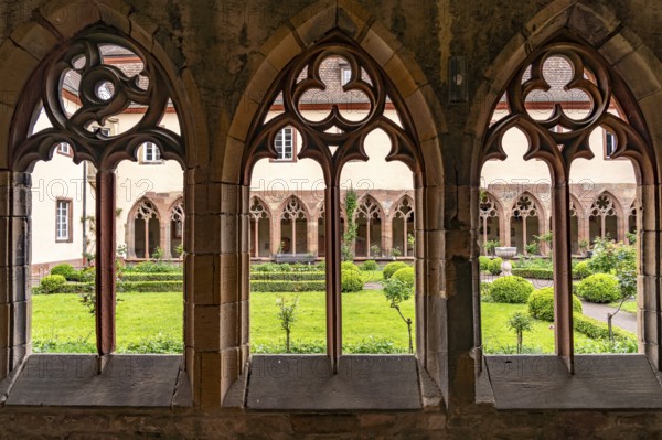 Cloister garden and cloister of the former Augustinian monastery in Landau in der Pfalz, Rhineland-Palatinate, Germany, Europe