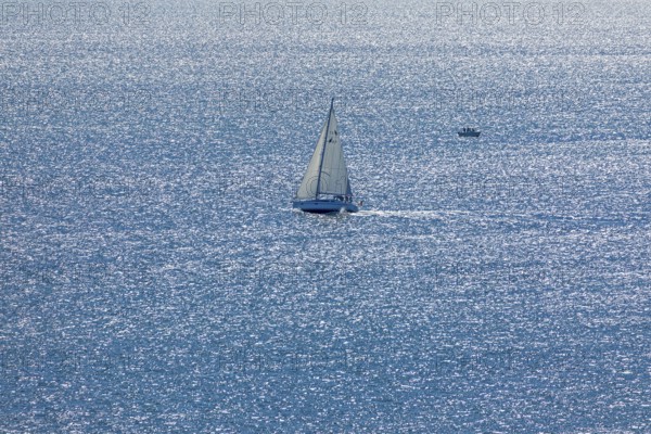 Sailing boat off the island, Flügge, Fehmarn, Schleswig-Holstein, Germany, Europe