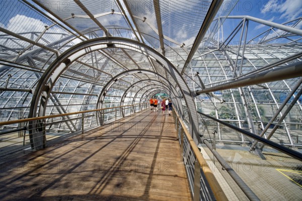 New Leipzig Trade Fair Centre, Leipzig Trade Fair, with glass entrance hall, interior view, trade fair complex, trade fair grounds, glass dome, event, trade, exhibition, Leipzig, Saxony, Germany, Europe