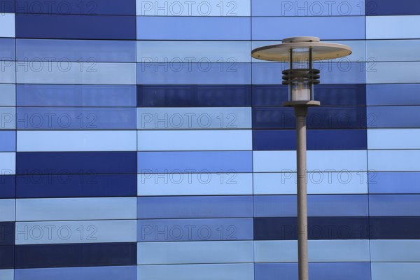 Architecture, detail building of the public utilities in Kulmbach, architectural firm H2M-Architekten designed and built, lantern, Upper Franconia, Bavaria, Germany, (photographed from public ground), Europe