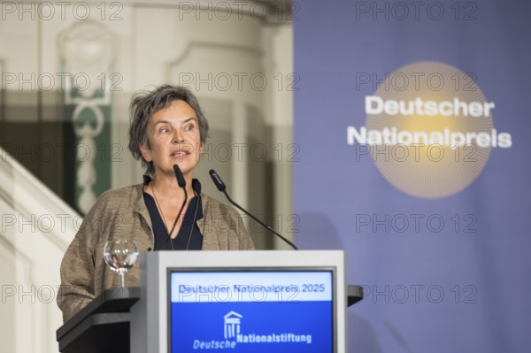 Joana Breidenbach (member of the Senate of the German National Foundation) holds the laudatory speech for the IT4Kids sponsorship award in the Französische Friedrichstadtkirche, Berlin, on 10 June 2025
