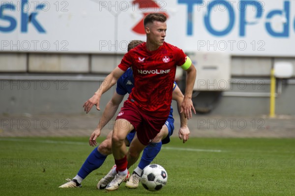 Football Oberliga Rhineland-Palatinate/Saar, Season 2024/25, Matchday 34: 1 FC Kaiserslautern II v FK Pirmasens***On the ball: Marius Baür (8, Kaiserslautern)