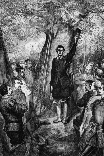 Kett's Rebellion was an uprising in Norfolk, England during the reign of Edward VI in response to the enclosure of land. It began on 8 July 1549 at Wymondham with a group of rebels destroying fences erected by wealthy landowners, digital reproduction of a historical original