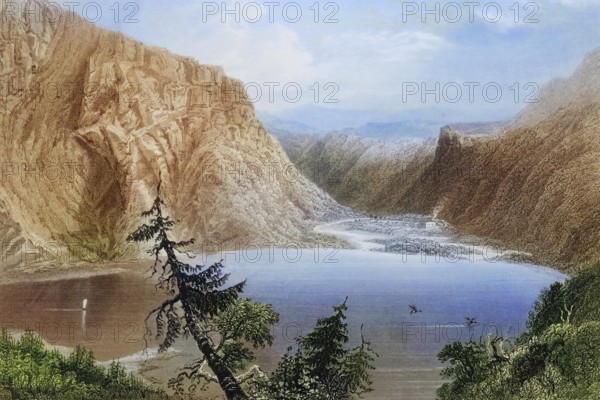 Luggela, County Wicklow, Ireland, from the Landscape and Antiquities of Ireland, 1841, digital reproduction of a historical model, Europe