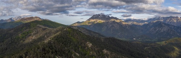Morning atmosphere, mountain landscape, Parc naturel régional de Corse, Corsica, France, Europe