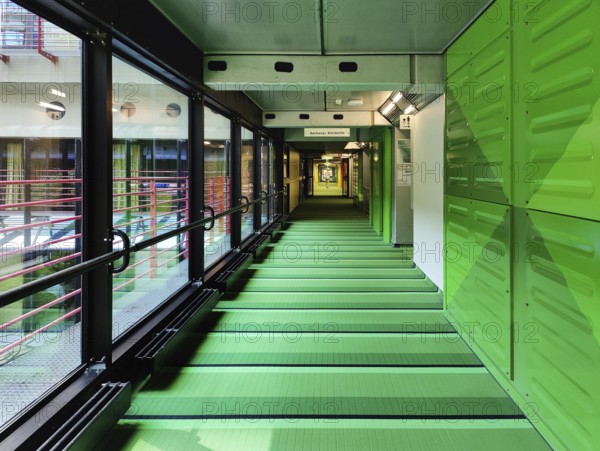 Listed RWTH Aachen University Hospital, interior photograph, high-tech architecture, North Rhine-Westphalia, Germany, Europe