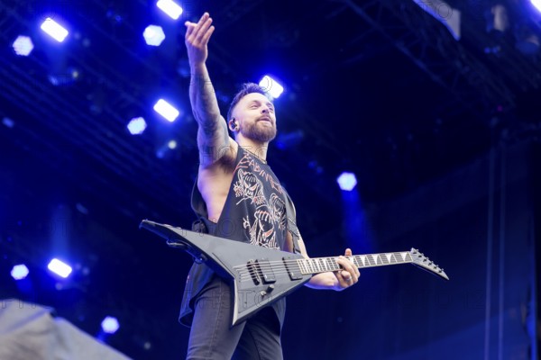 Matthew Tuck, singer of Bullet for My Valentine at the Rock am Ring Festival on Saturday, Nürburgring race track race track, 07.06.2025