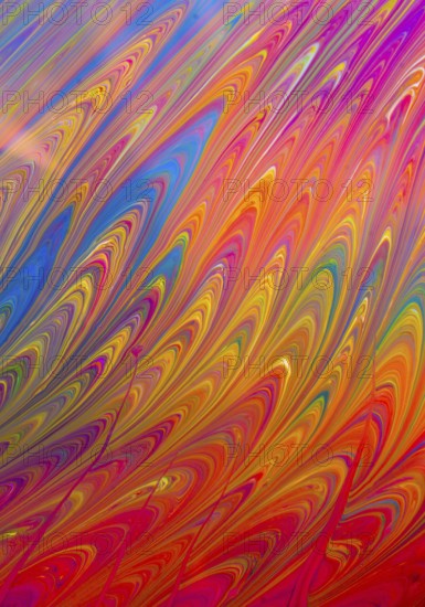 Traditional Ottoman Turkish marbling art patterns as abstract colorful background