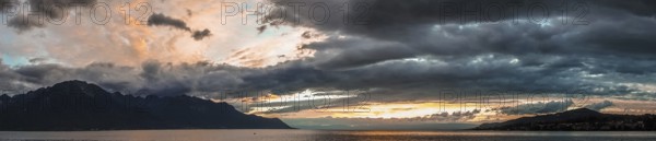 Sunset over Lake Geneva at Montreux