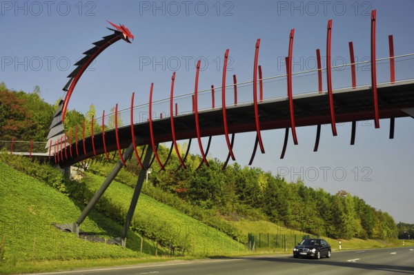 Dragon Bridge, Hoppenbruch slagheap, Hoheward Landscape Park, Herten, Ruhr Area, North Rhine-Westphalia, Germany, Europe
