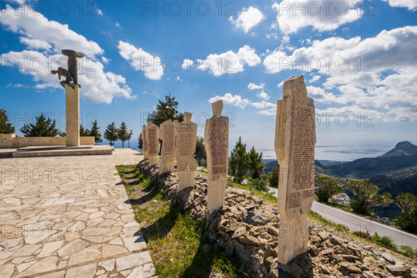 Amiras memorial commemorating the destruction of villages in southern Crete and the shooting of more than 350 villagers by German troops during the Second World War, Amiras, Greece, Europe