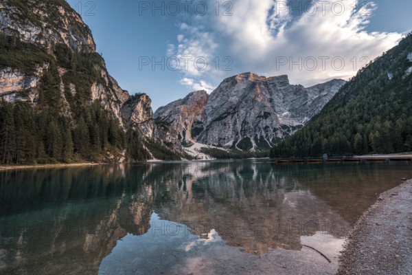Dolomites in autumn, Lake Prags