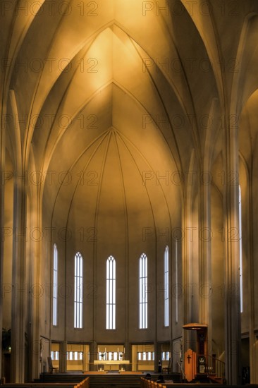 Interior View of the Hallgrimskirkja Church in Reykjavik