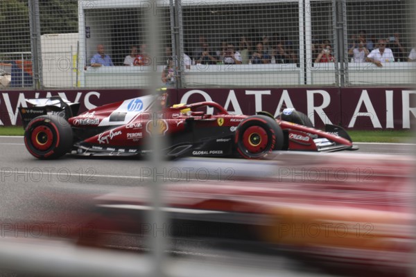 MELBOURNE, AUSTRALIA - MARCH 15: Lewis Hamilton of Great Britain spins the Scuderia Ferrari HP SF-25 during qualifying in the 2025 Australian Grand Prix at Albert Park in Melbourne, Australia, Oceania