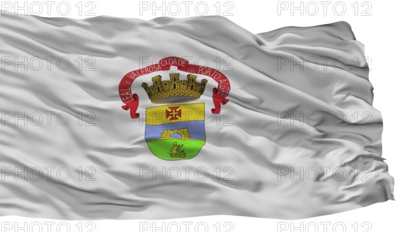 Porto Alegre City Flag, Country Brasil, Isolated On White Background