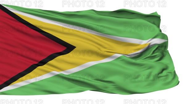 Guyana Naval Ensign Flag, Isolated On White Background