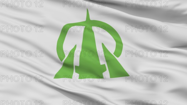 Oyabe City Flag, Country Japan, Toyama Prefecture, Closeup View, 3D Rendering