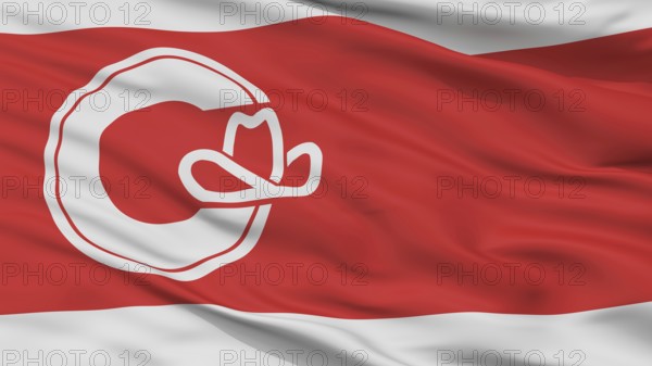 Calgary City Flag, Country Canada, Alberta Province, Closeup View, 3D Rendering