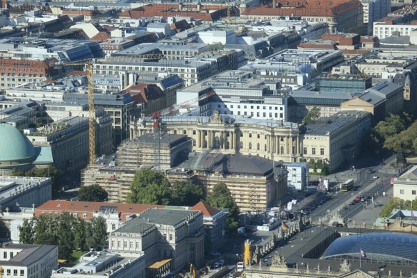 Unter den Linden, State Opera House, seen from the television tower at Alexanderplatz, Berlin, Federal Republic of Germany