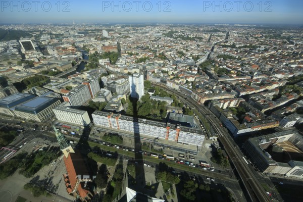 Construction site Berlin Palace Humboldtforum, seen from the television tower at Alexanderplatz, Berlin, Federal Republic of Germany