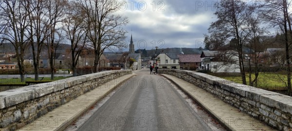 Viroinval, Belgium, December 2021: Entering the village of Viroinval Olloy sur Viroin in Wallonia, Belgium, Europe