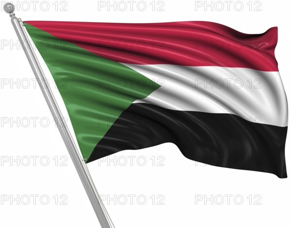 Flag of Sudan, This is a computer generated and 3d rendered image