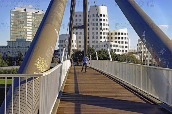 The bridge and the O'Gehry buildings