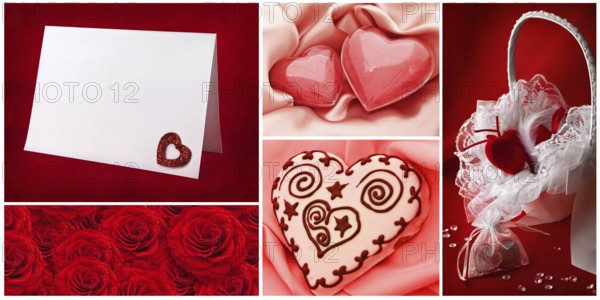 Valentine's day greetings backgrounds collection with hearts