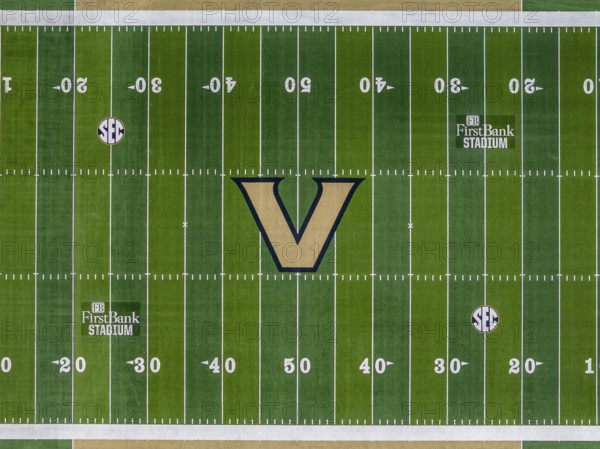 Aerial view of First Bank Stadium on Vanderbilt University campus located in Nashville Tennessee