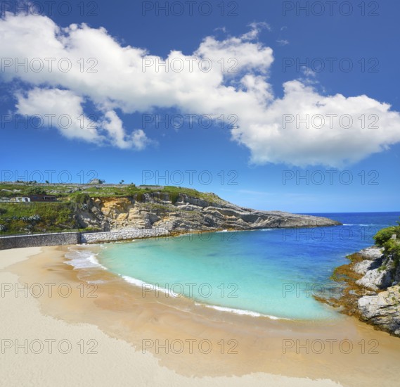Llanes El Sablon beach in Asturias of Spain