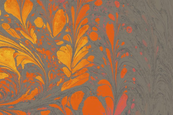 Abstract marbling floral pattern for fabric, design