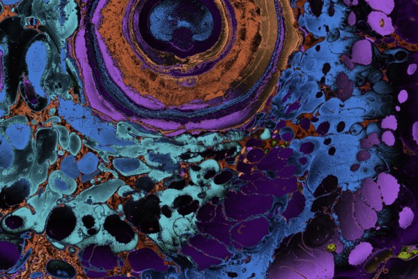 Ebru marble conch effect surface pattern design for print