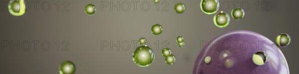 A strange bubbles background banner. 3D illustration