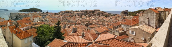 Scenic vief from the roofs of downtown Dubrovnik, Croatia, Europe