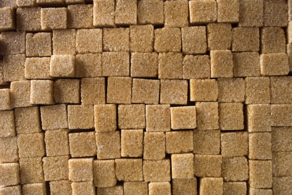Background formed by a set of cubes of cane sugar