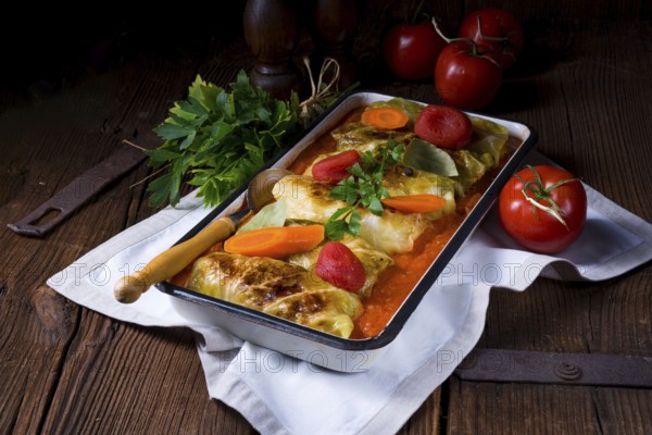 Golabki - polish cabbage rolls in tomato sauce