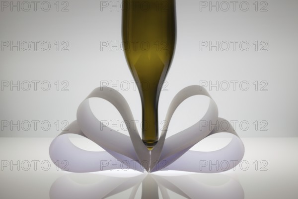 Symmetry abstract - Paper Background with wine glass on a glass table