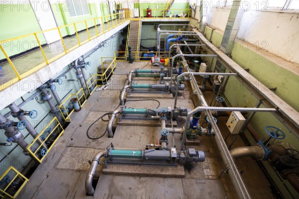 Electric pumps in a wastewater treatment facility
