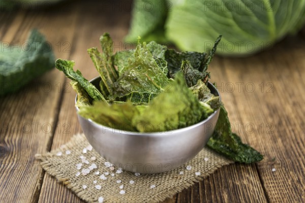 Some fresh Savoy Chips (selective focus, close-up shot)