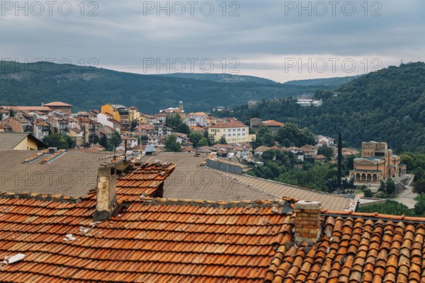 Panoramic view of Veliko Tarnovo old town in Bulgaria