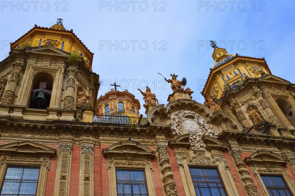 San Luis church facade in Seville of Spain at Macarena Sevilla