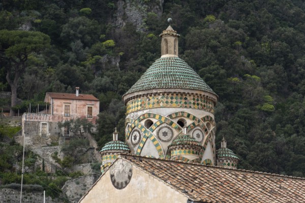 Belltower of the famous cathedral in the city of Amalfi in Southern Italy
