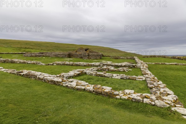 Broch of Birsay, Norse settlement, tidal island of Birsay, Orkney, Scotland, Great Britain