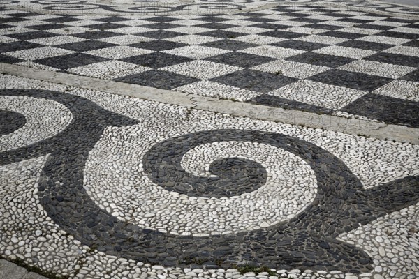 Seville Sevilla Plaza de Espana stone mosaic floor Andalusia Spain square