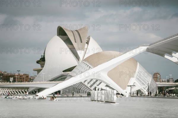 Valencia, Spain, July 30, 2023: View of the City of Arts and Sciences. It was designed by famous Spanish architect Santiago Calatrava, Europe