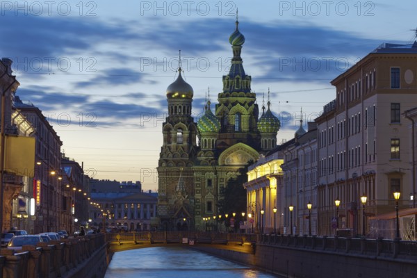One of the wonderful views of St. Petersburg White Nights. Church of the Savior on Blood is located in the historic center of St. Petersburg on the bank of the Griboyedov Canal near Mikhailovsky Garden and the Stables area, not far from the Champs de Mars